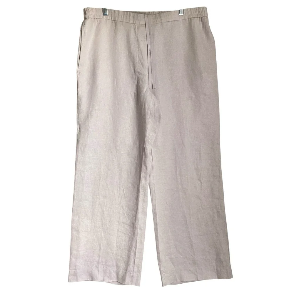 COS Wide Leg Linen Blend Pants in Light Pink (neutral)